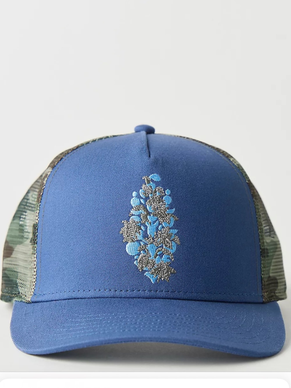FP Movement by Free People Blue Floral Embroidered Petal To The Metal Hat